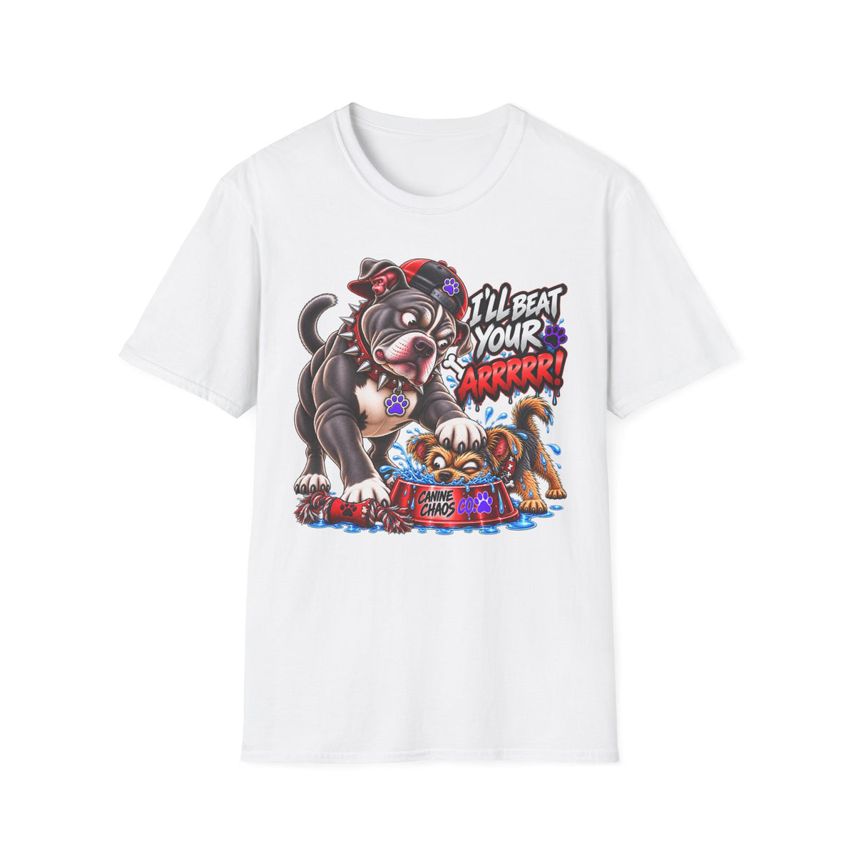 I'll Beat Your ARRRR! Pitbull & Pup Graphic T-Shirt