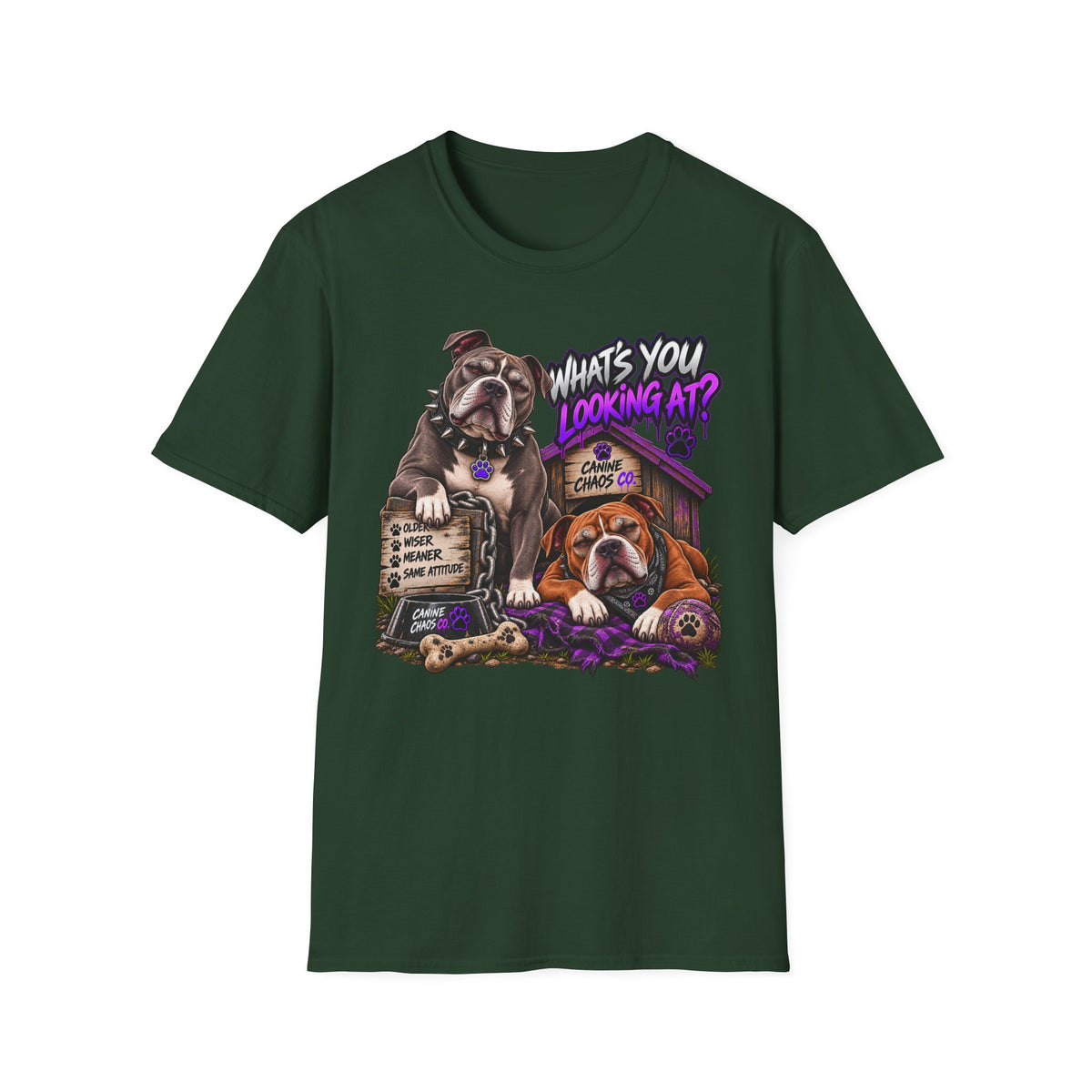 Bulldog "What's You Looking At?" Graphic T-Shirt