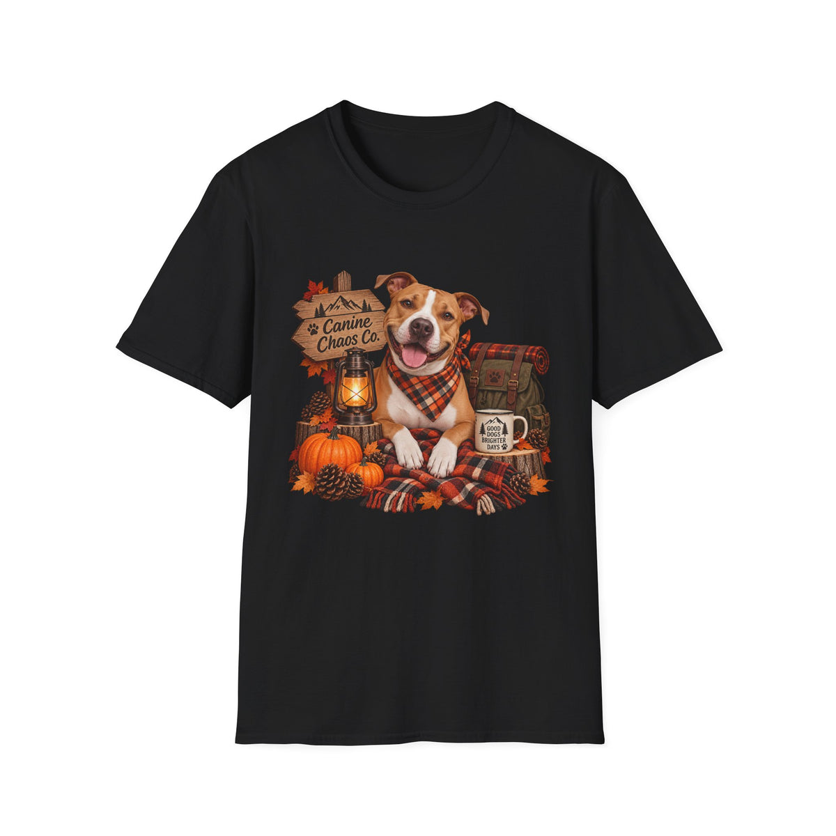 Fall Dog T-Shirt – "A Canine Cannot Care" Cozy Autumn Puppy Tee