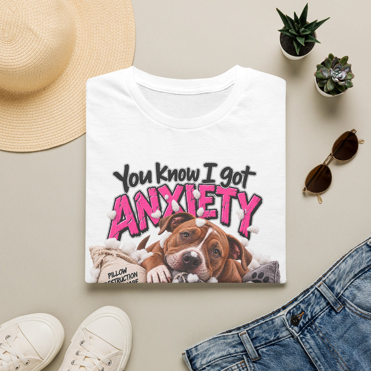 You Know I Got Anxiety Puppy T-Shirt — Funny Dog Anxiety Graphic Tee