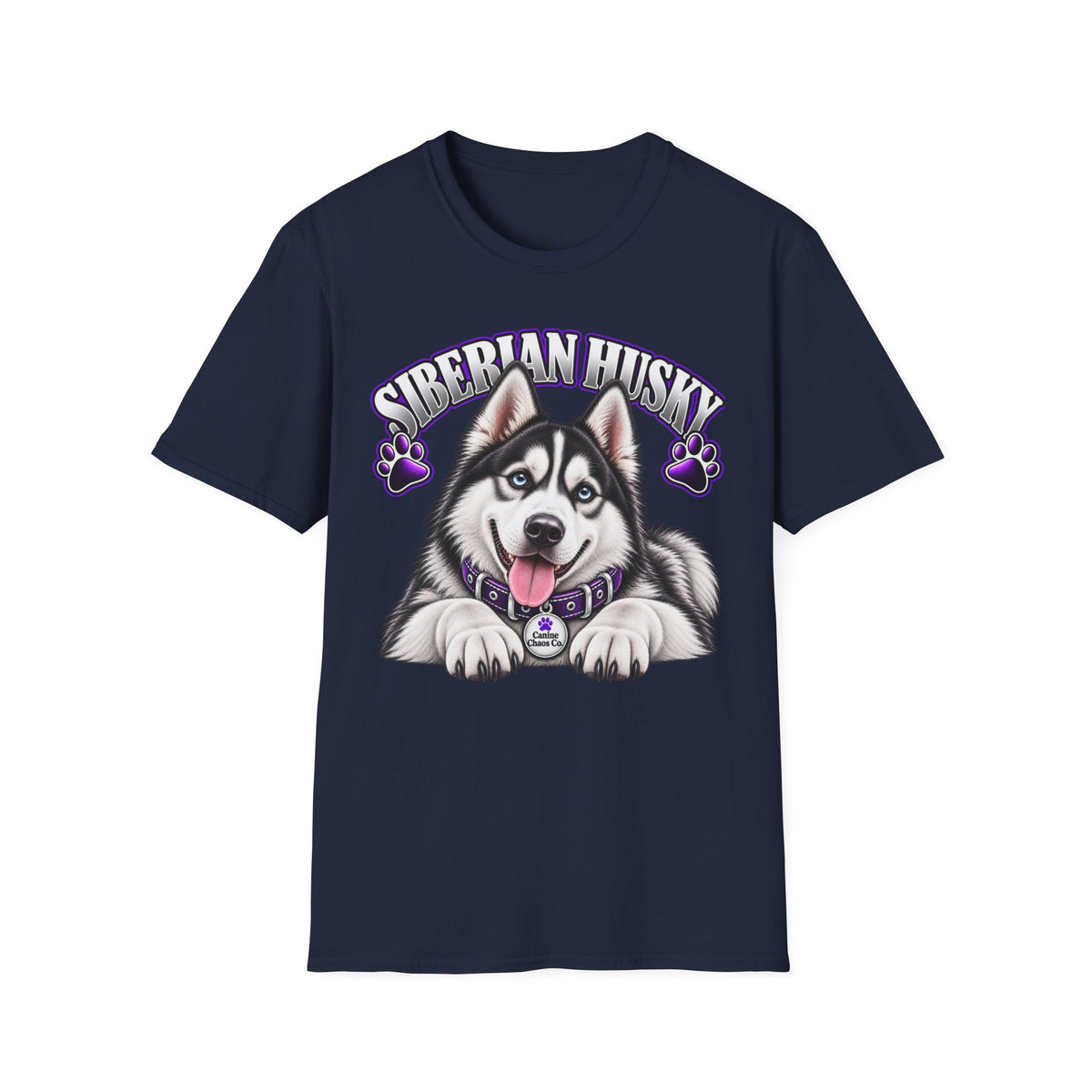 Siberian Husky T-Shirt — Cute Paw Print Graphic Tee