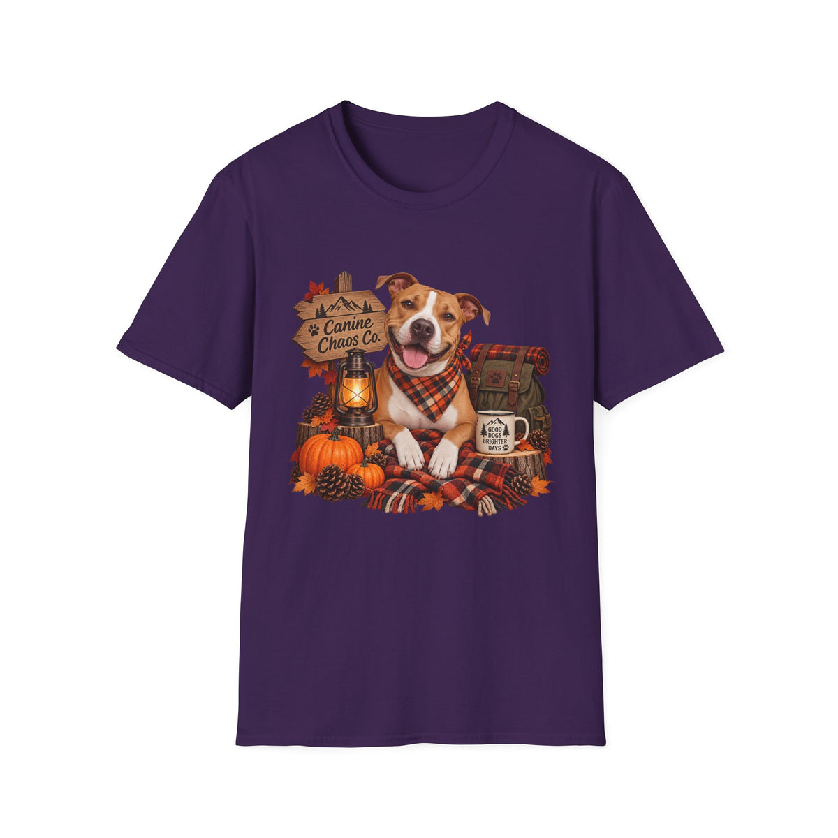 Fall Dog T-Shirt – "A Canine Cannot Care" Cozy Autumn Puppy Tee
