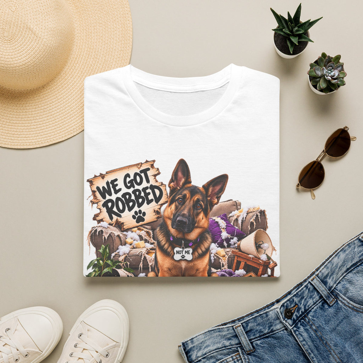 Canine Chaos Co. 'We Got Robbed' German Shepherd T-Shirt