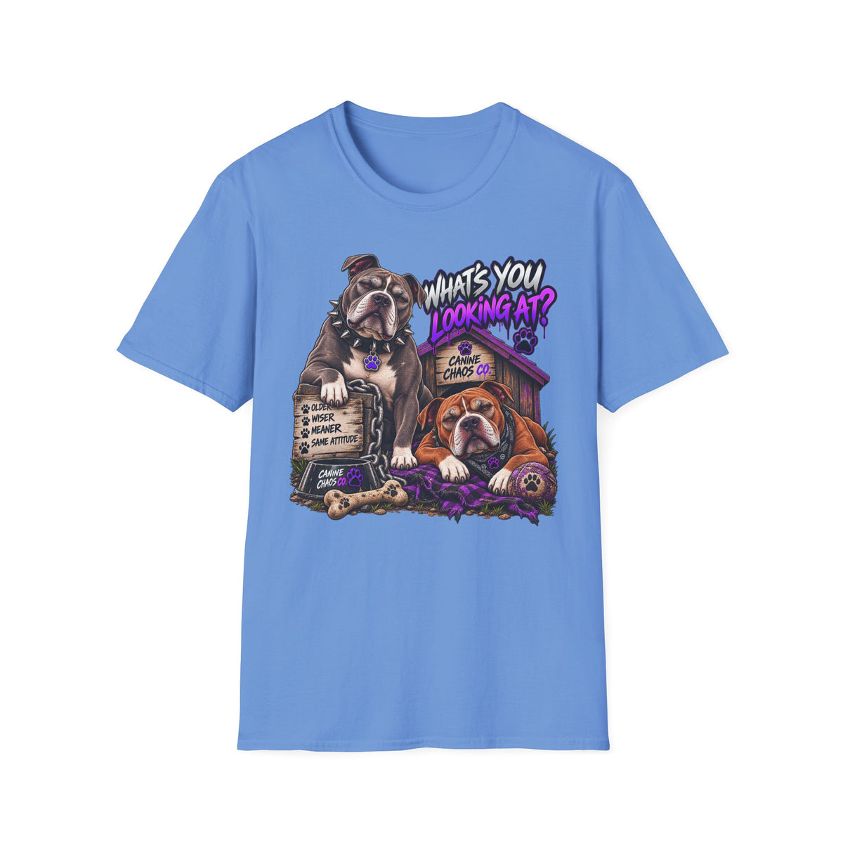 Bulldog "What's You Looking At?" Graphic T-Shirt