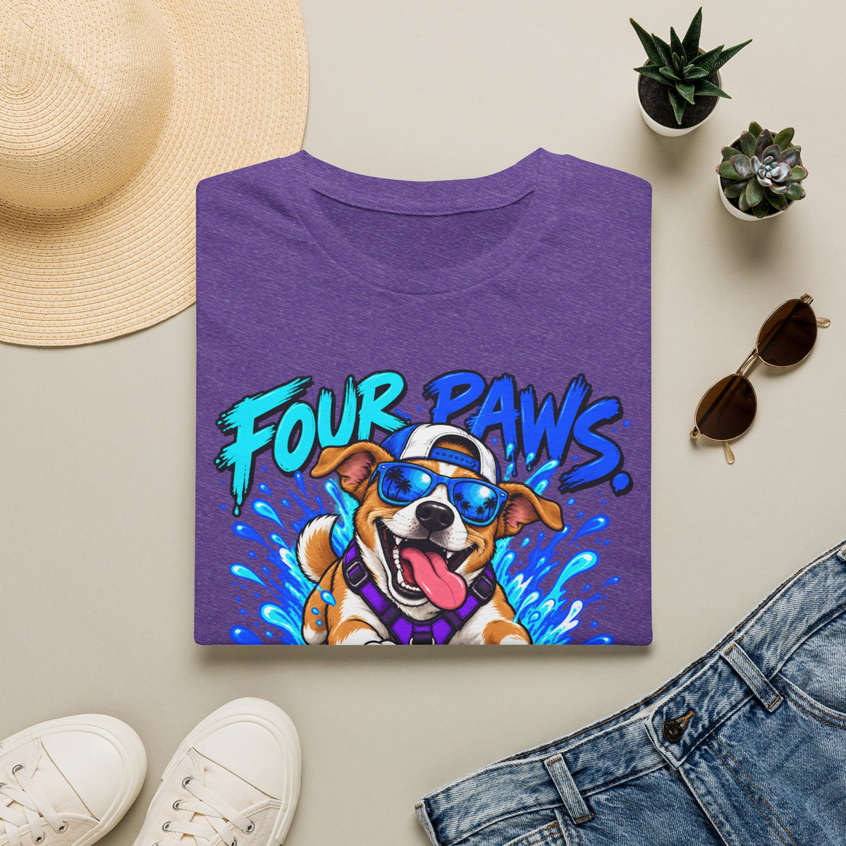 Four Paws Zero Chill T-Shirt — Fun Cool Dog Graphic Tee