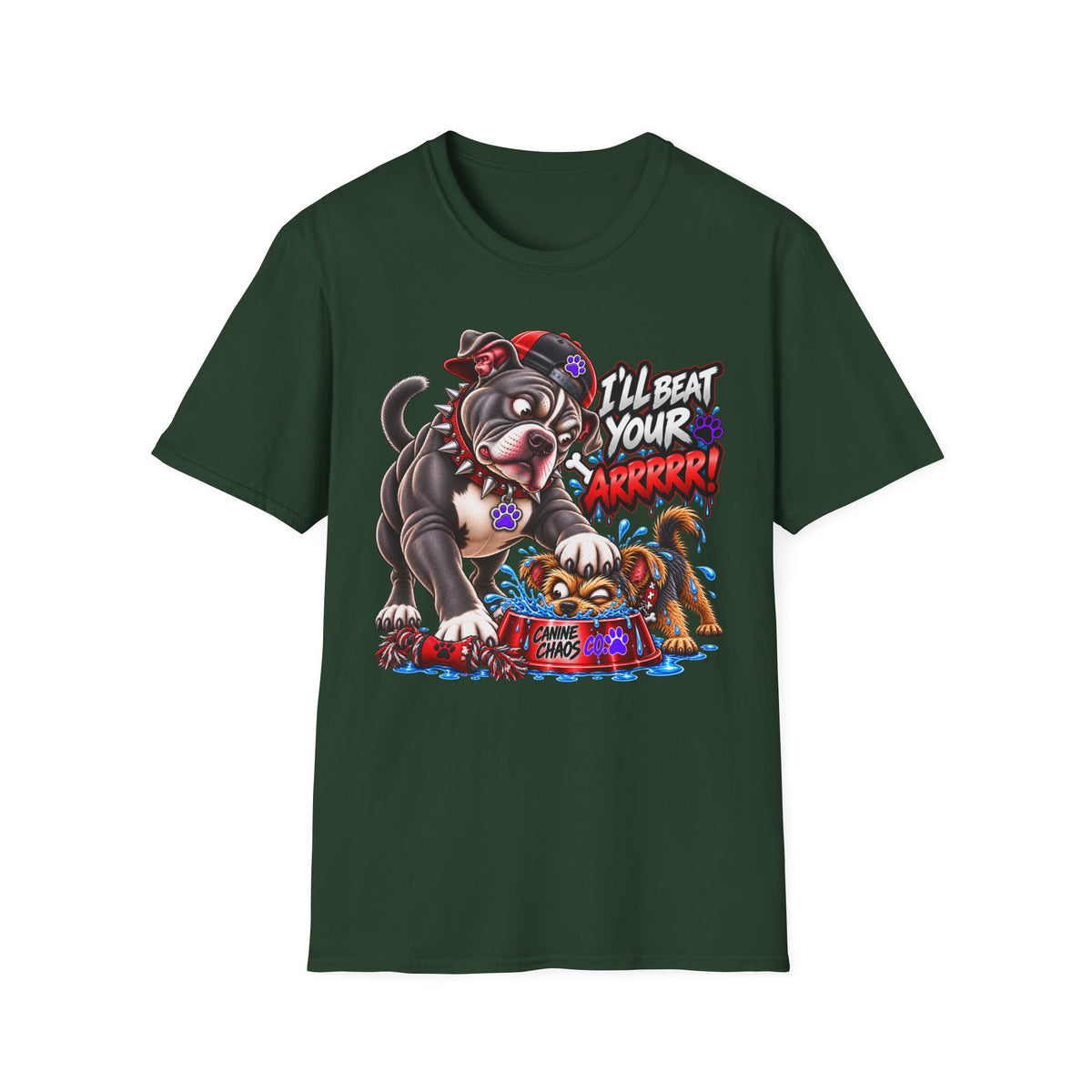 I'll Beat Your ARRRR! Pitbull & Pup Graphic T-Shirt