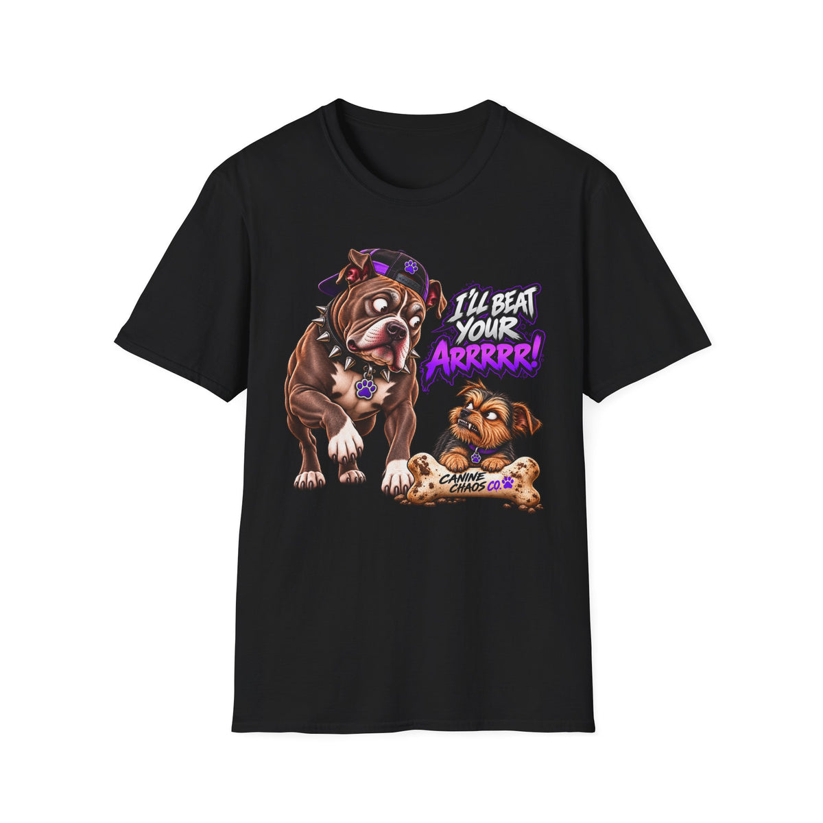 Bulldog Comic Tee — "I'll Beat Your Arrrrr!" Graphic T-Shirt