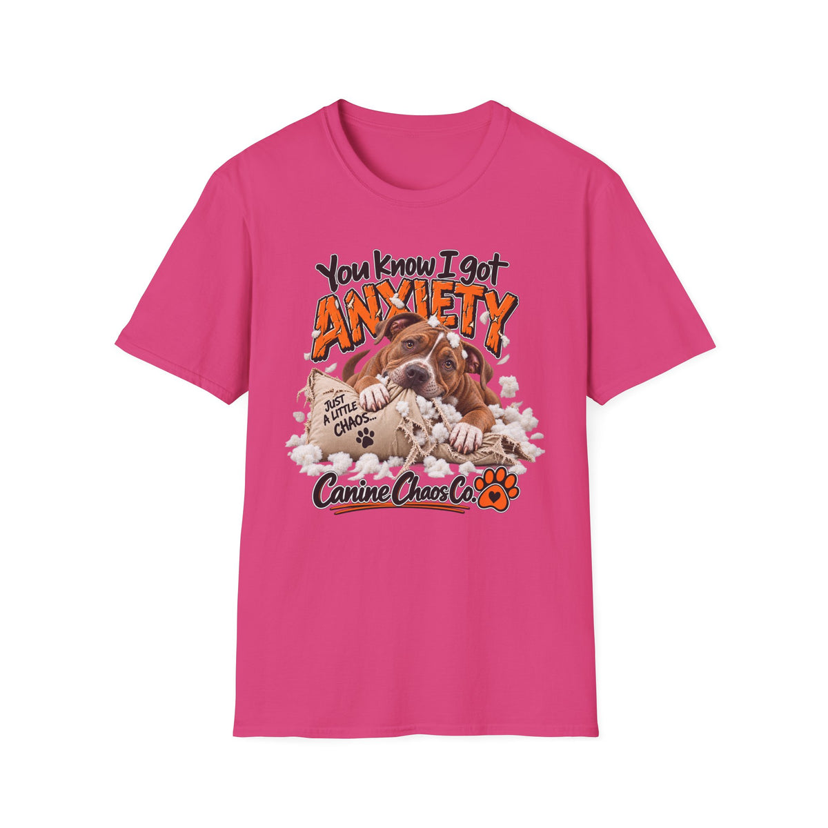 T-Shirt — 'You Know I Got Anxiety' Cute Chewing Dog Graphic Tee