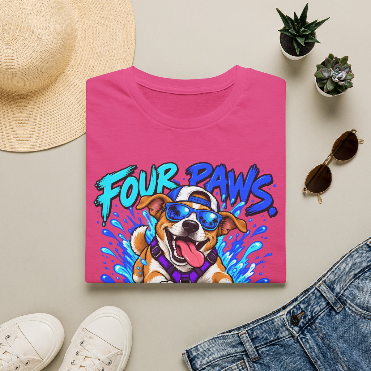 Four Paws Zero Chill T-Shirt — Fun Cool Dog Graphic Tee