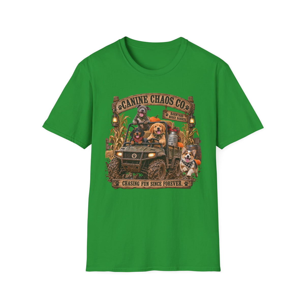 Canine Chaos Co. T-Shirt — "Chasing Fun Since Forever" Dog Lover Tee