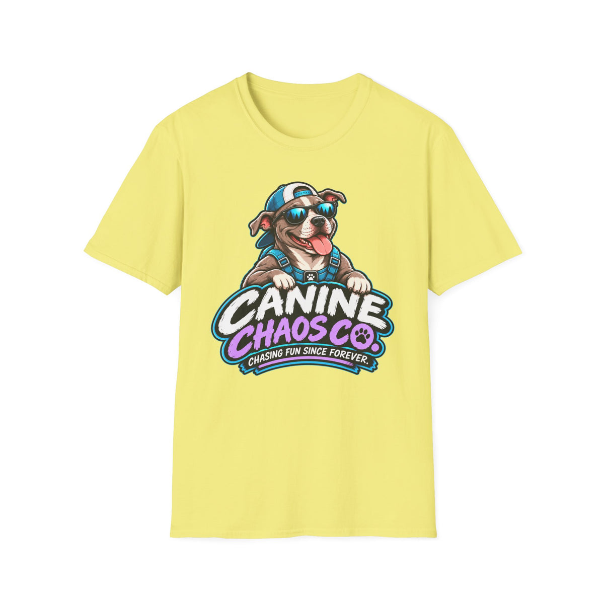 Canine Chaos Co. Dog Logo T-Shirt — "Chasing Fun Since Forever"