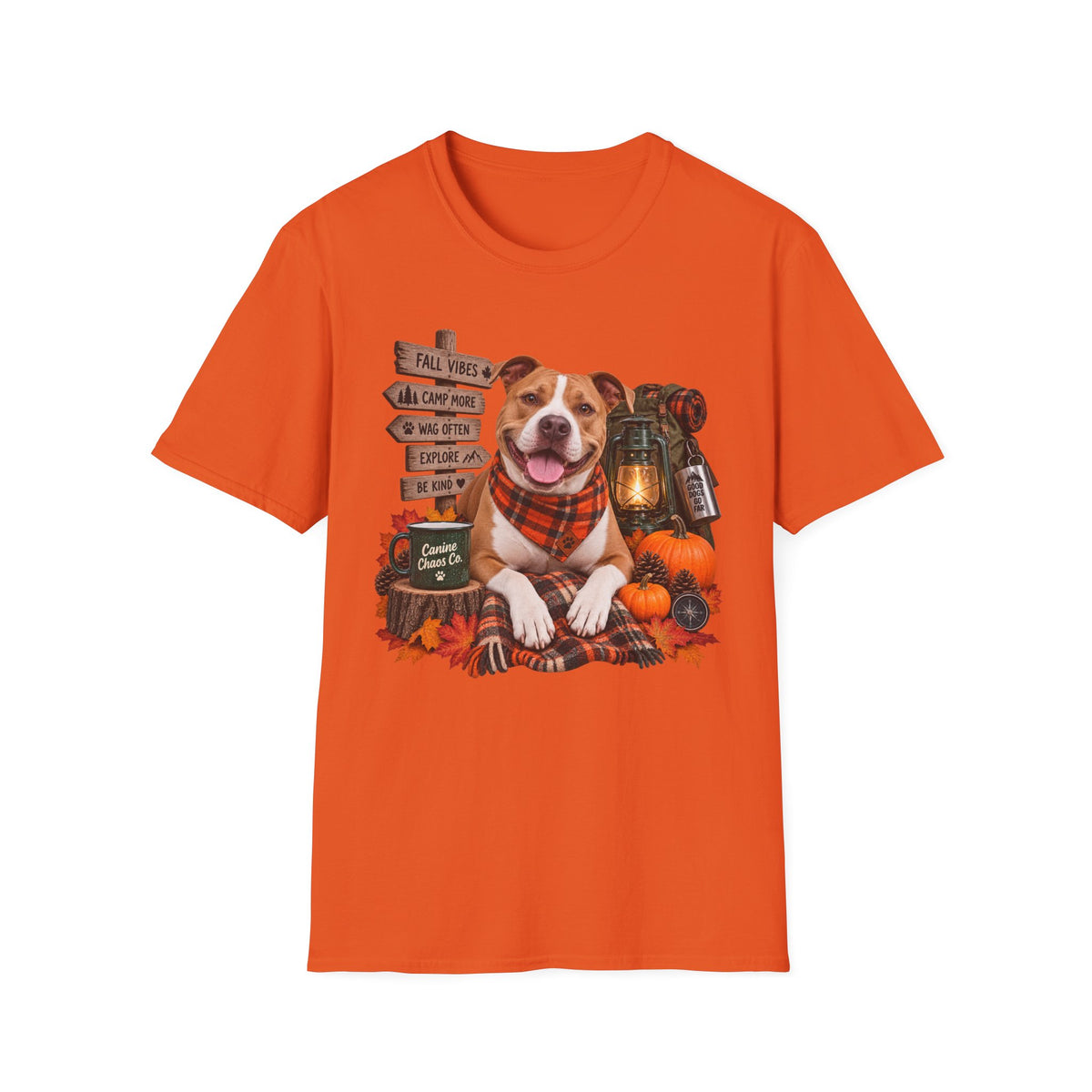 Fall Pit Bull Pumpkin T-Shirt — Autumn Dog Lover Tee