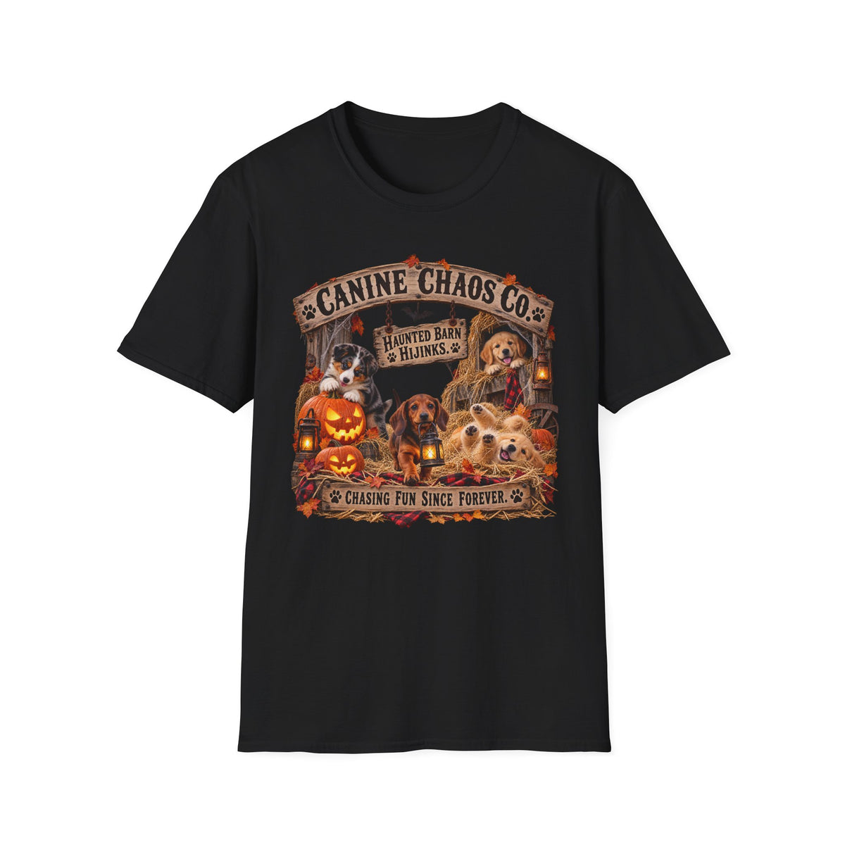 Canine Chaos Co. Halloween Dog T-Shirt – Pumpkin Pups Graphic Tee
