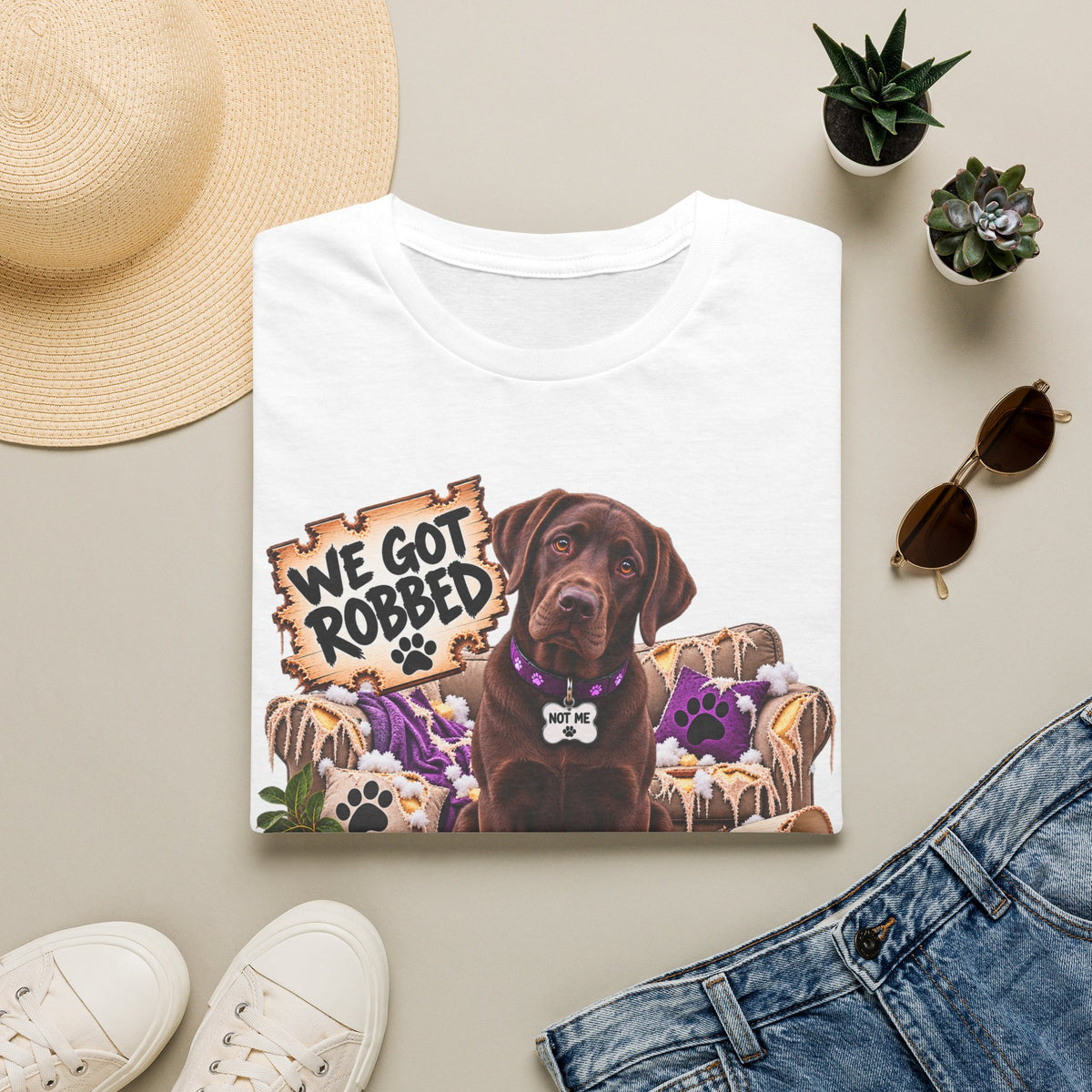 Canine Chaos Co. "We Got Robbed" Dog T-Shirt