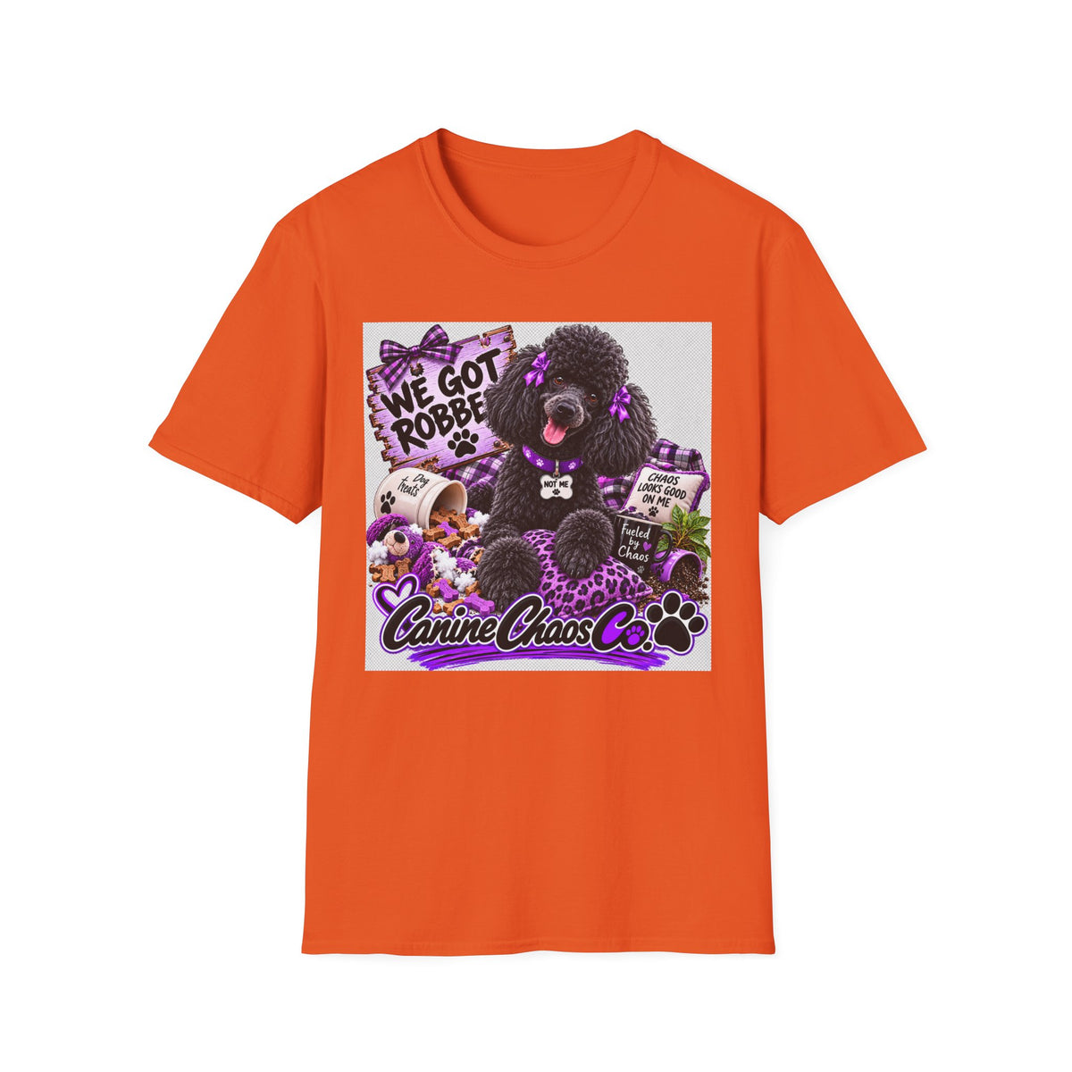 Poodle Paw Print Tee — “We Got Robbed” Canine Chaos Co. Graphic Shirt
