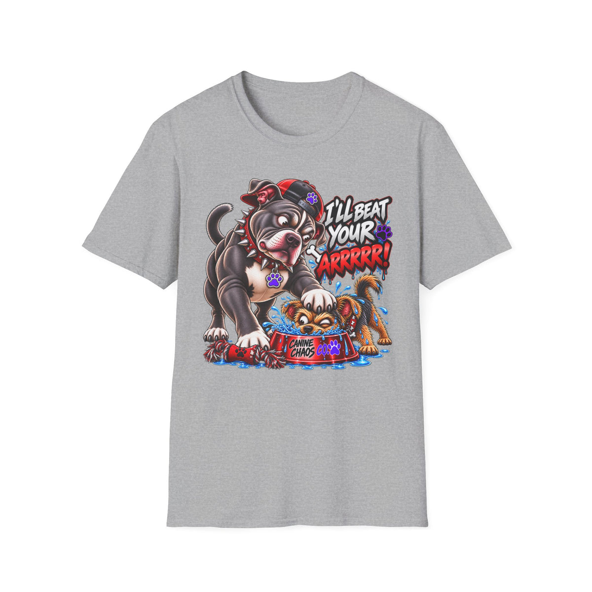 I'll Beat Your ARRRR! Pitbull & Pup Graphic T-Shirt