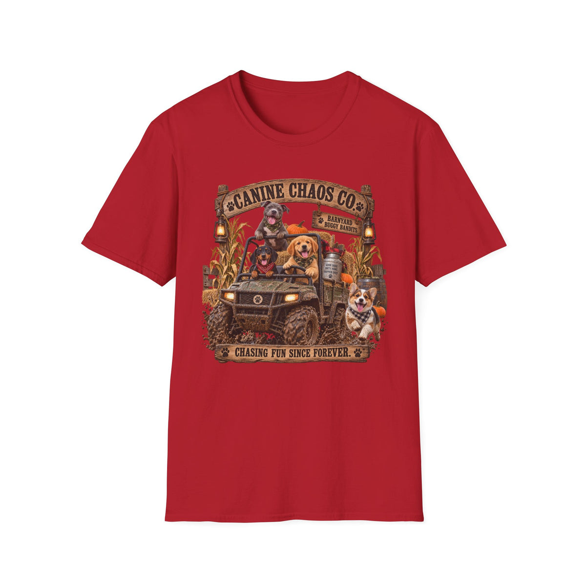 Canine Chaos Co. T-Shirt — "Chasing Fun Since Forever" Dog Lover Tee