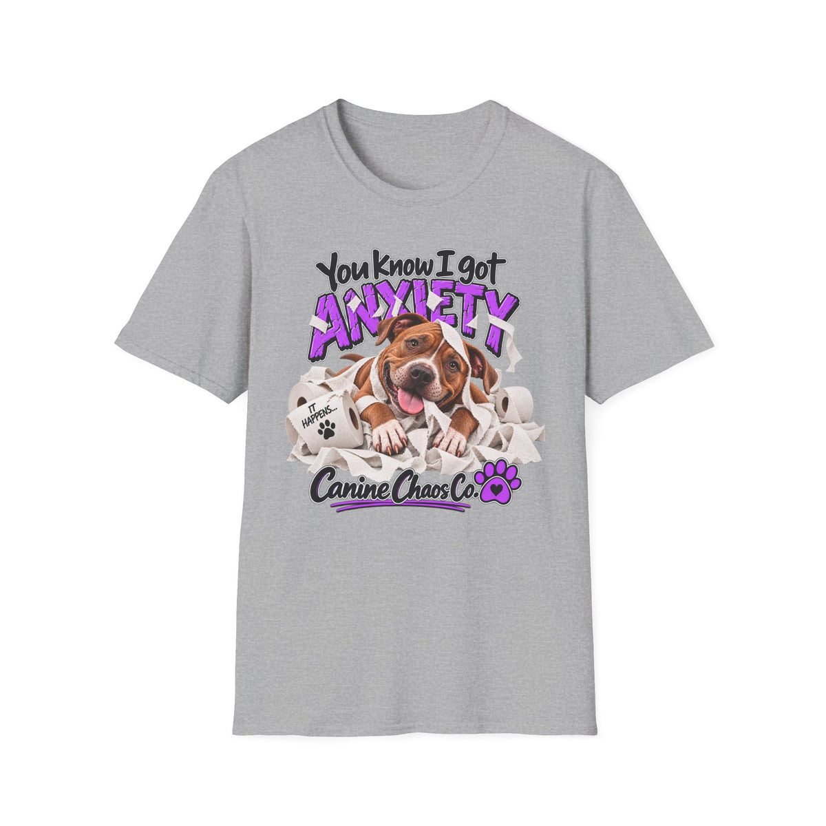 Anxiety Dog T-Shirt — "You Know I Got Anxiety" Cute Pitbull Paw Graphic Tee
