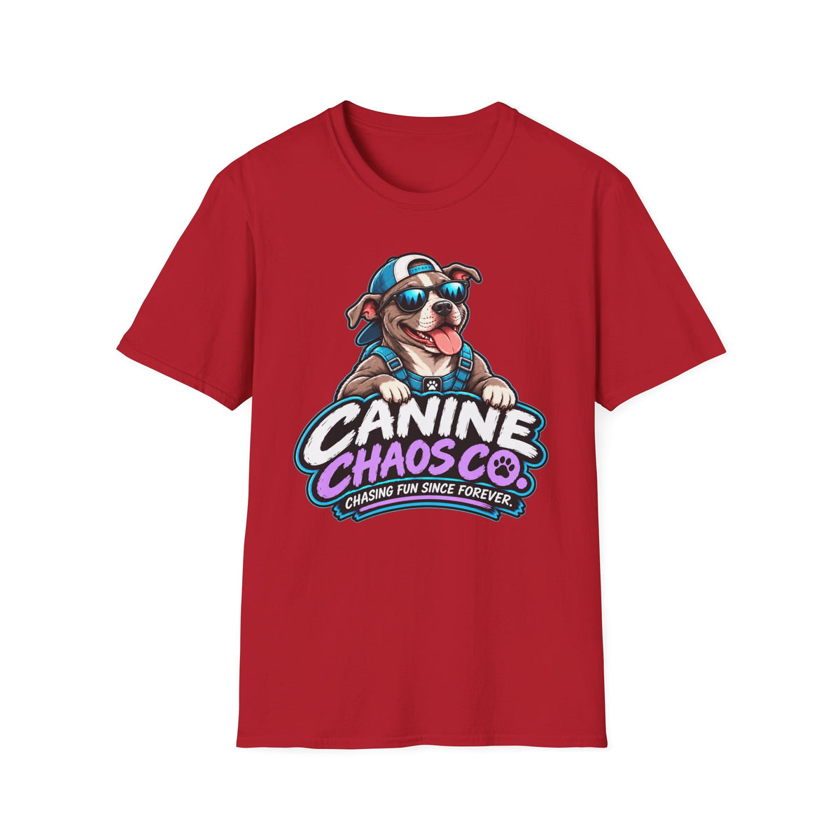 Canine Chaos Co. Dog Logo T-Shirt — "Chasing Fun Since Forever"
