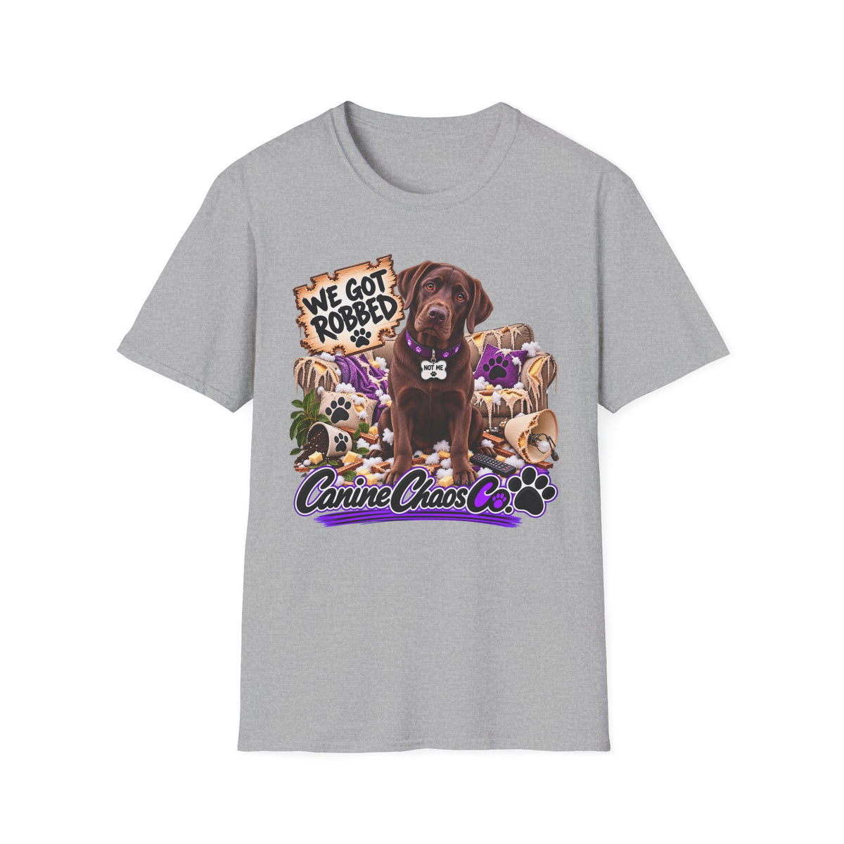 Canine Chaos Co. "We Got Robbed" Dog T-Shirt