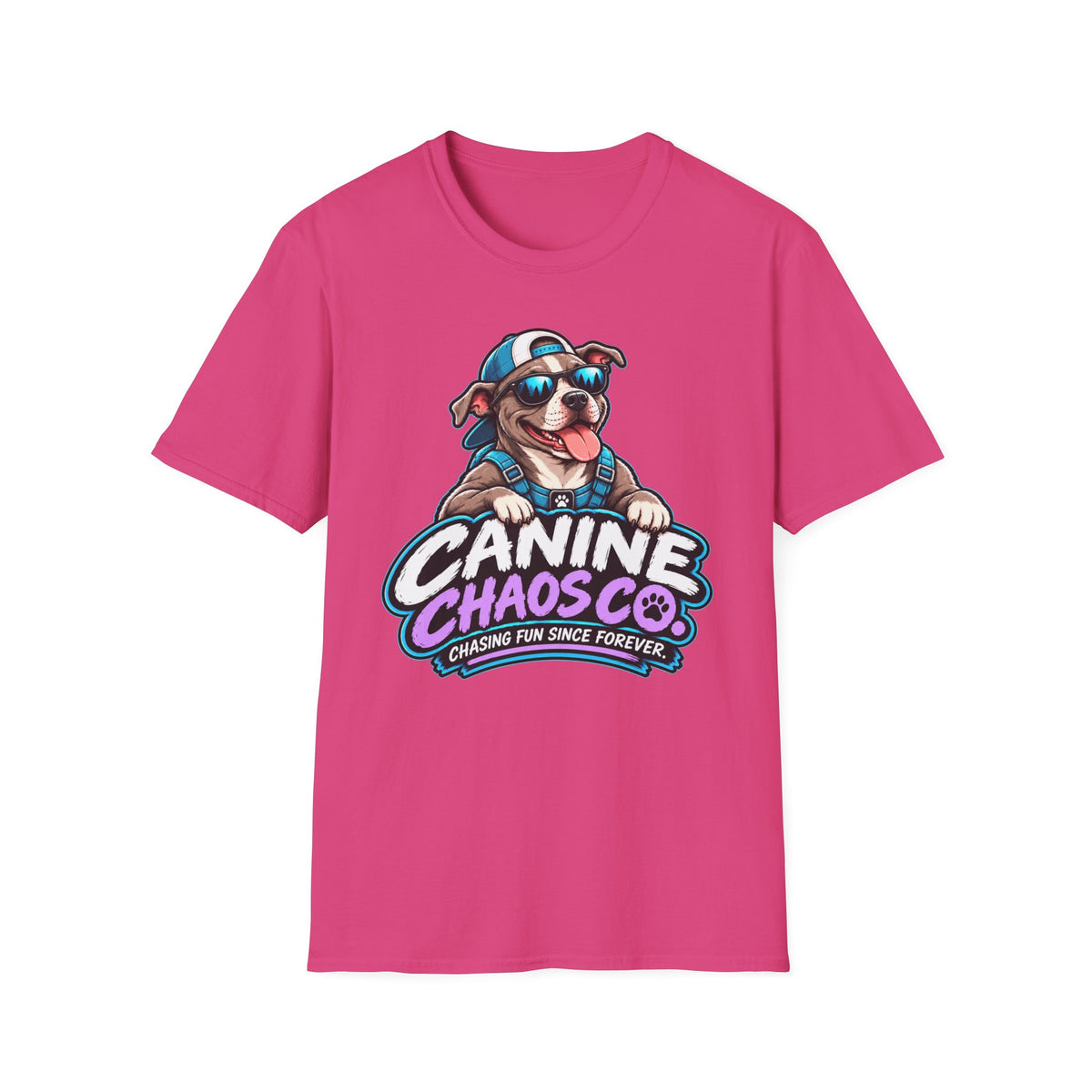 Canine Chaos Co. Dog Logo T-Shirt — "Chasing Fun Since Forever"