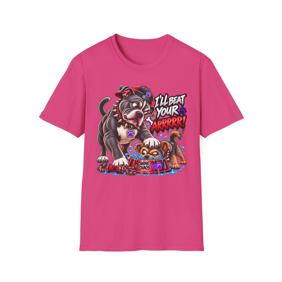 I'll Beat Your ARRRR! Pitbull & Pup Graphic T-Shirt