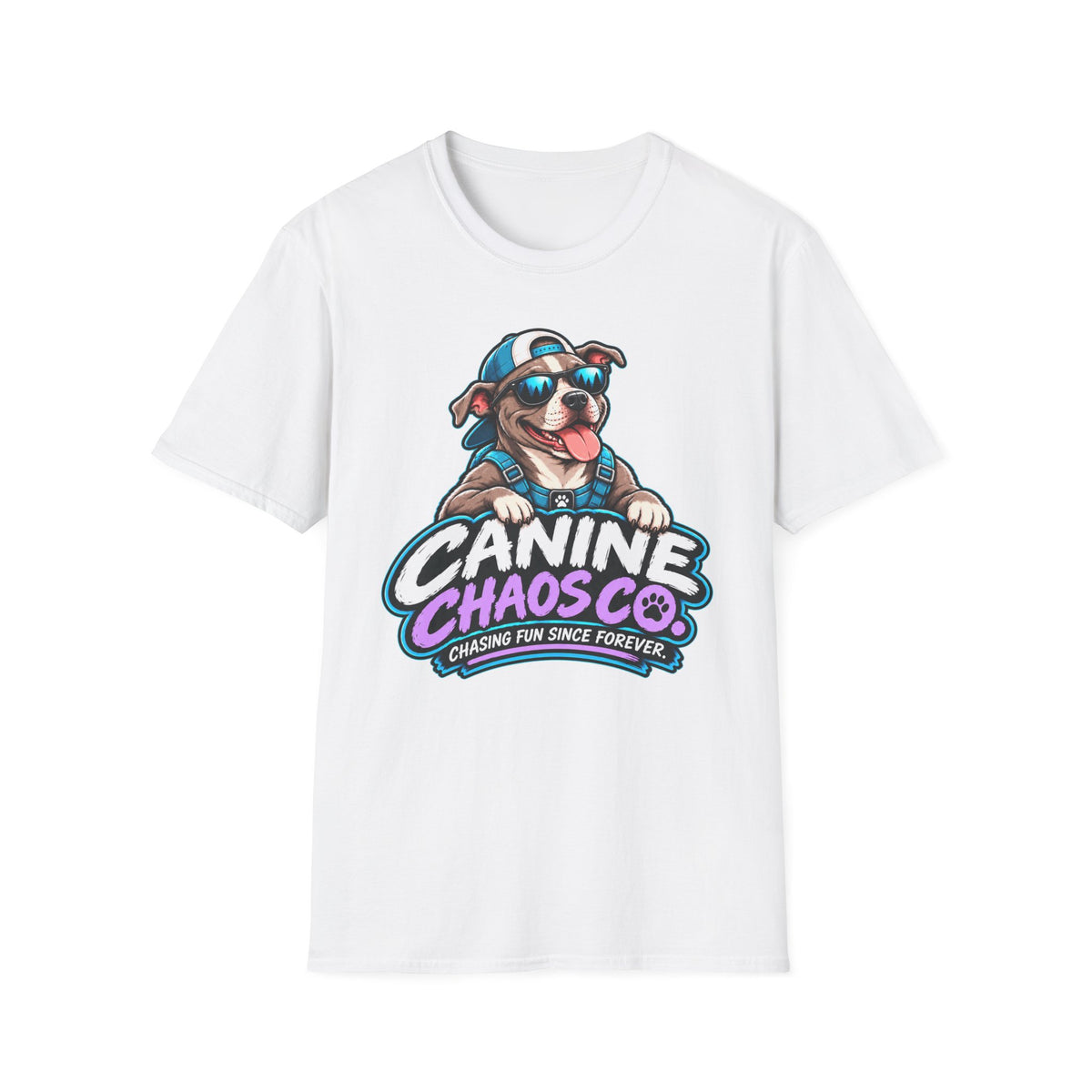 Canine Chaos Co. Dog Logo T-Shirt — "Chasing Fun Since Forever"