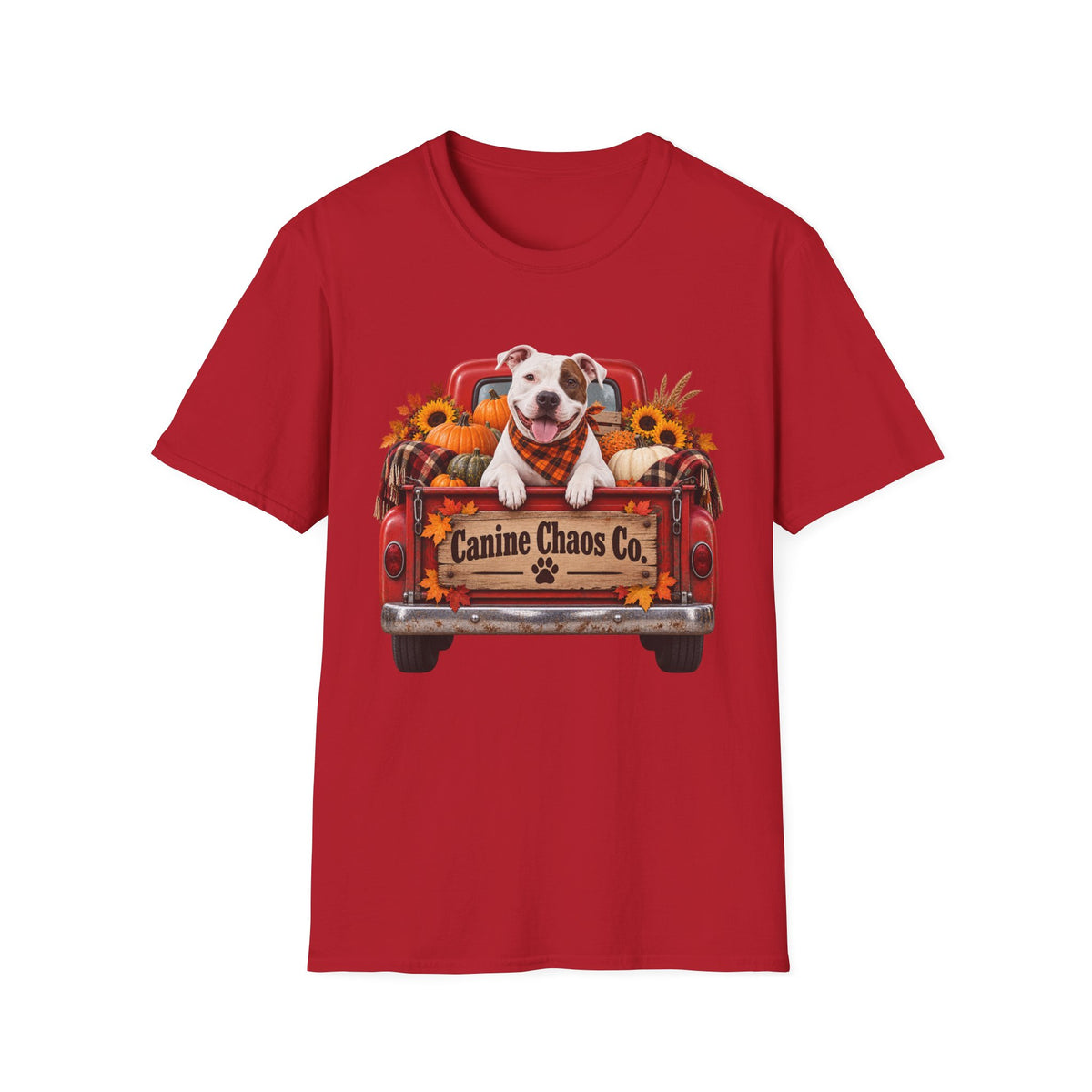 Canine Chaos Co. Fall Truck Dog T-Shirt