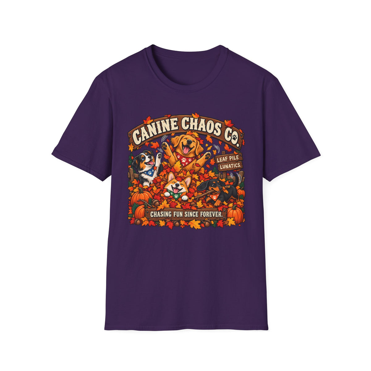 Canine Chaos Co. T-Shirt – Fall Pumpkin Dog Rescue Graphic Tee