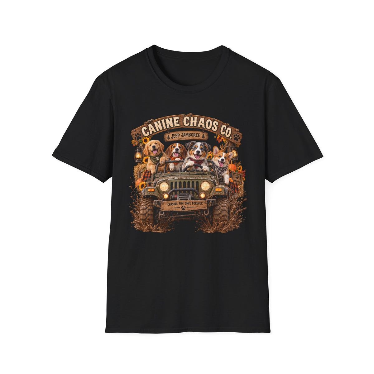Canine Chaos Co. Jeep Dogs T-Shirt