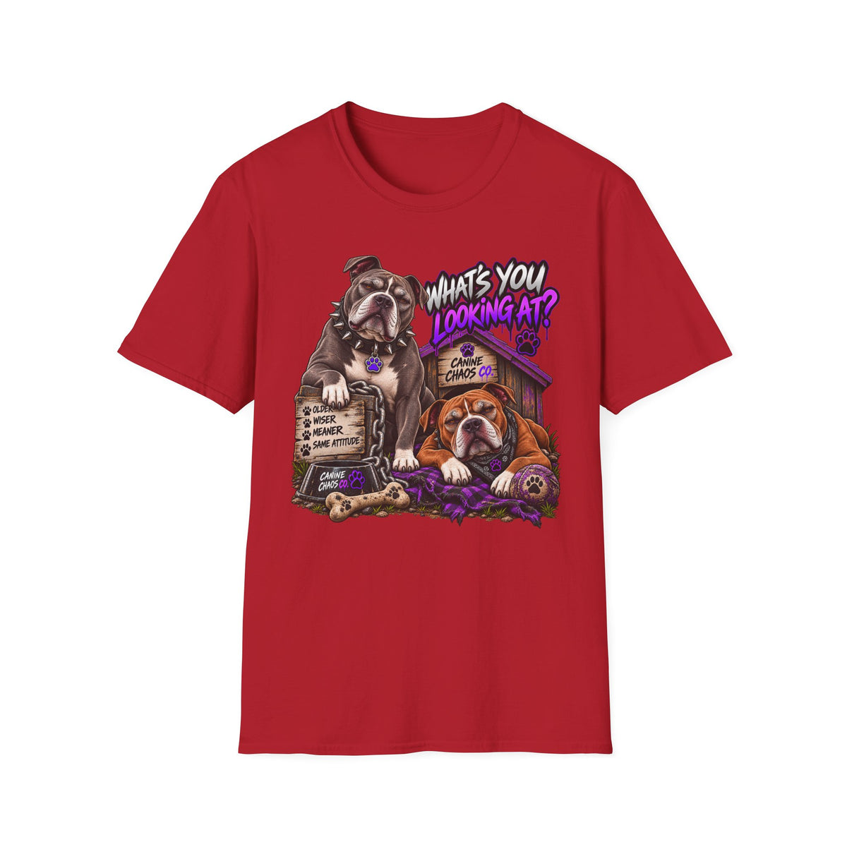 Bulldog "What's You Looking At?" Graphic T-Shirt