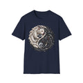 Yin Yang Pit Bull Dragon T-Shirt — Black & White Koi Dragon Circle Graphic Tee