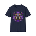 Rottweiler Tribal Portrait T-Shirt — Neon Purple Dog Art Tee