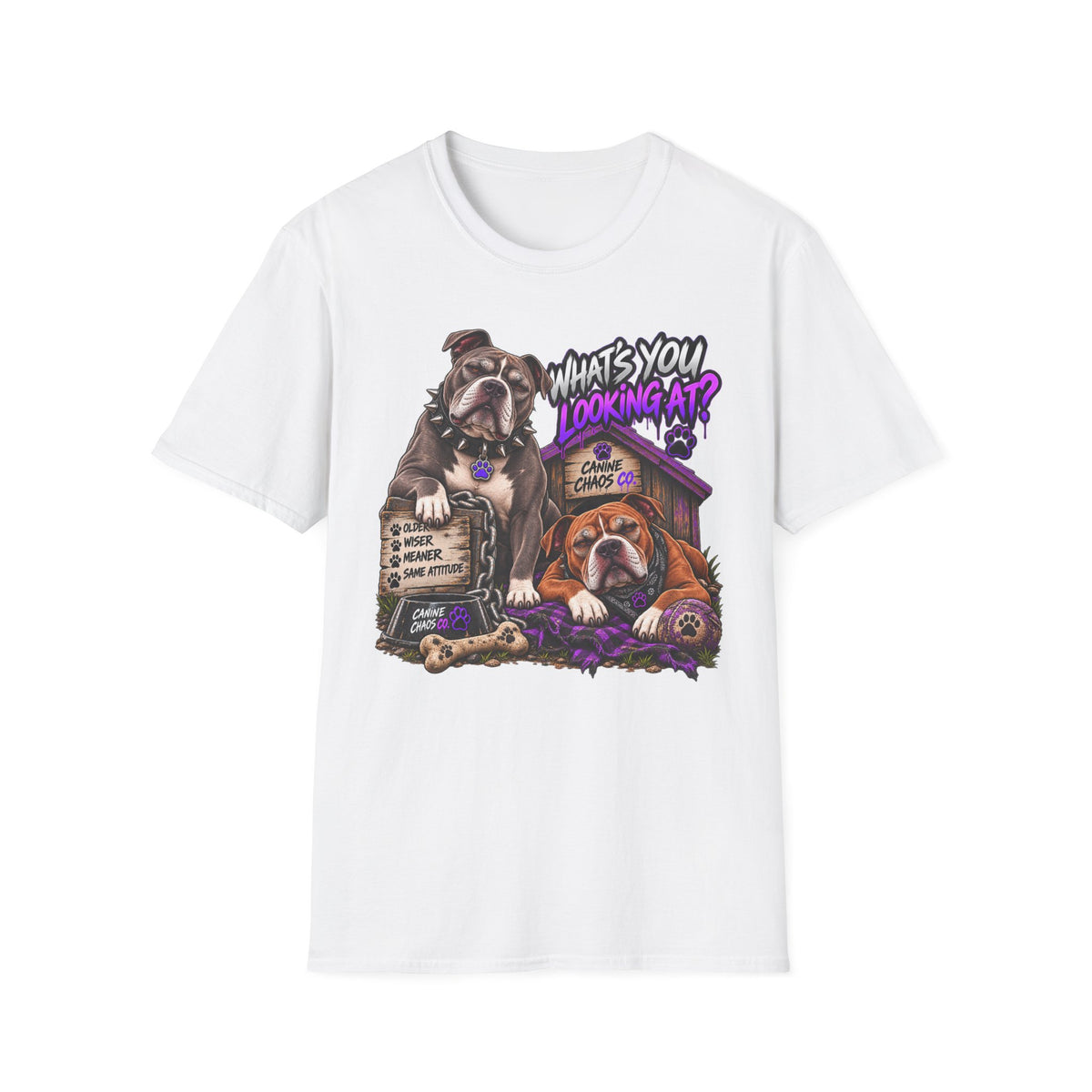 Bulldog "What's You Looking At?" Graphic T-Shirt