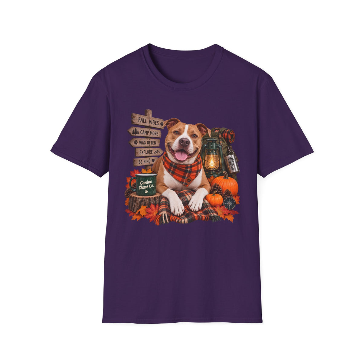 Fall Pit Bull Pumpkin T-Shirt — Autumn Dog Lover Tee