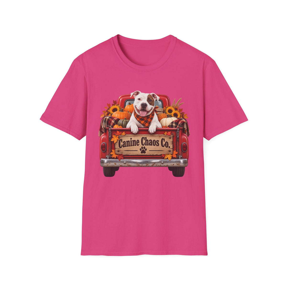 Canine Chaos Co. Fall Truck Dog T-Shirt