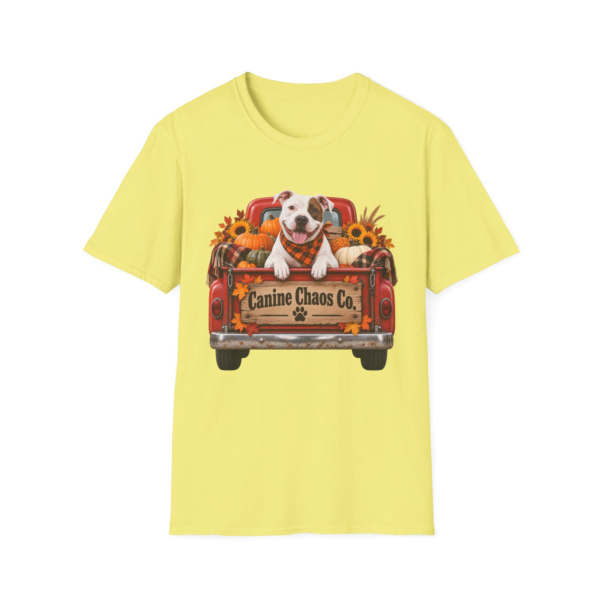 Canine Chaos Co. Fall Truck Dog T-Shirt
