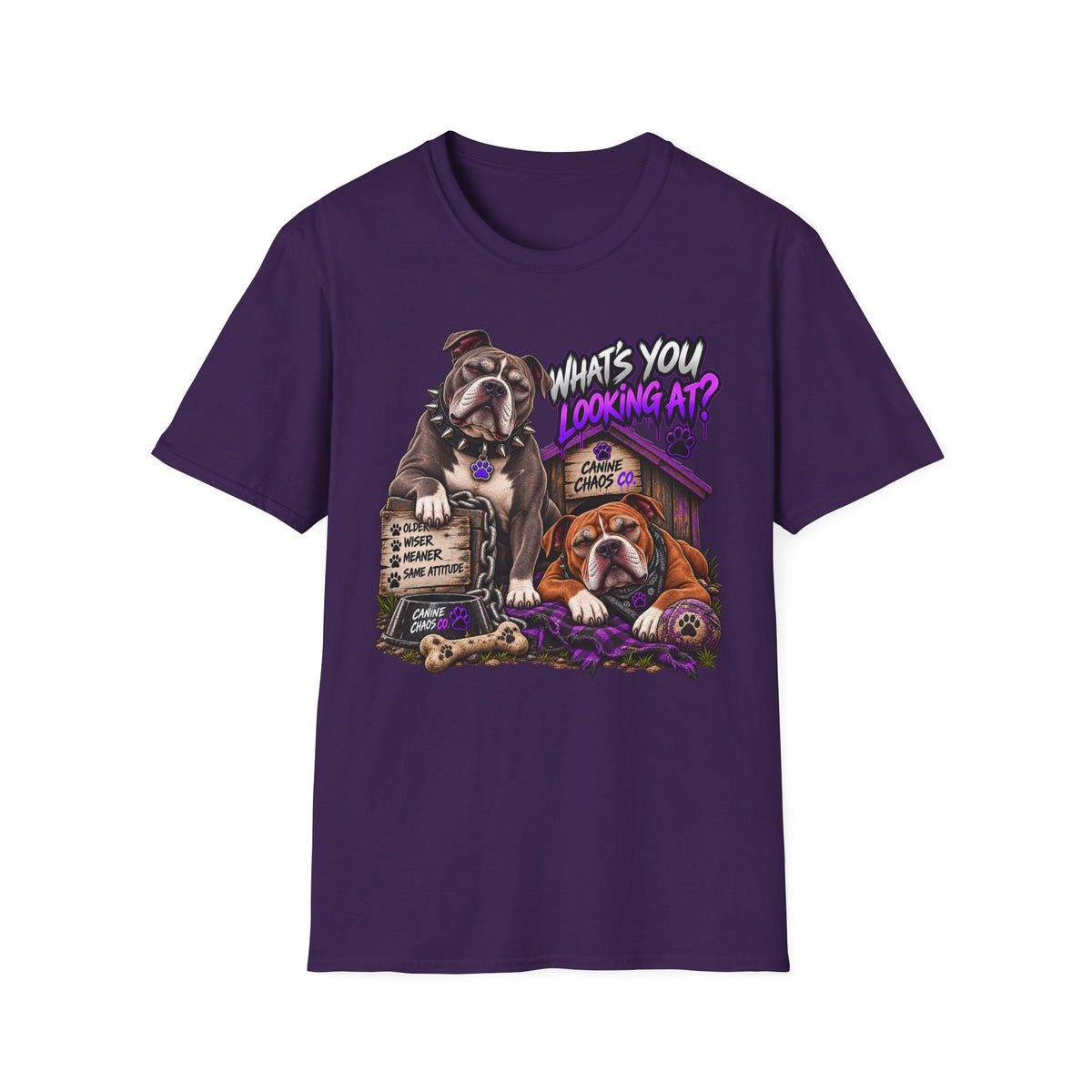 Bulldog "What's You Looking At?" Graphic T-Shirt