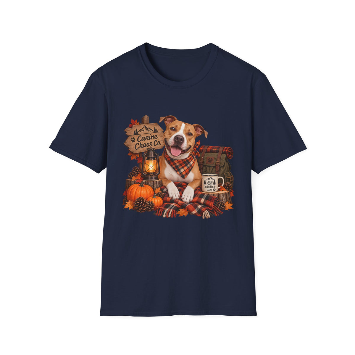 Fall Dog T-Shirt – "A Canine Cannot Care" Cozy Autumn Puppy Tee