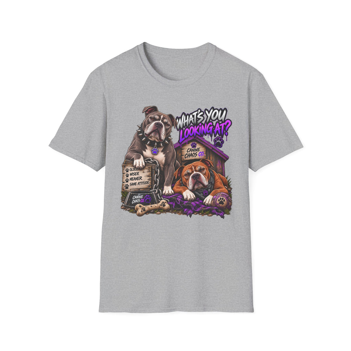 Bulldog "What's You Looking At?" Graphic T-Shirt