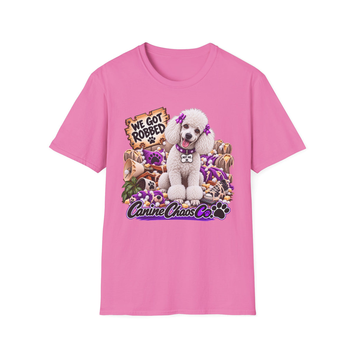 Poodle Pet Rescue Tee — “We Got Robbed” Canine Chaos Co. Graphic T-Shirt