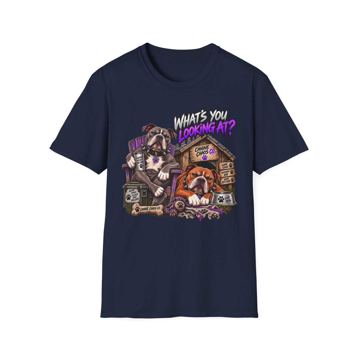 Bulldog 'What's You Looking At?' Graphic T-Shirt