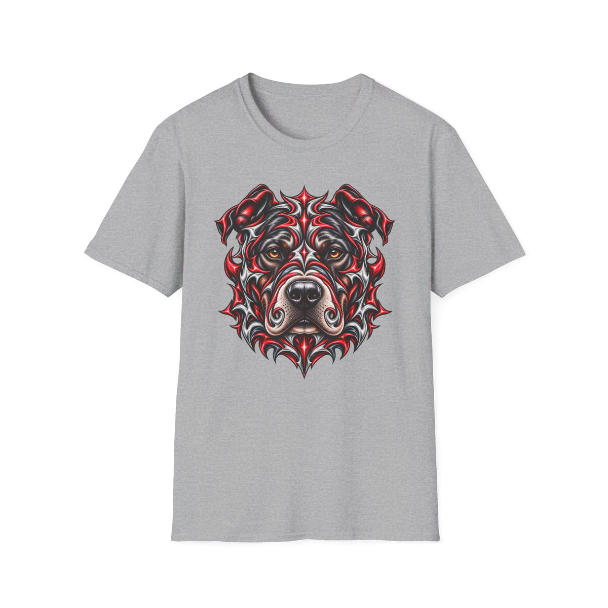 Tribal Red & Black Dog Face T-Shirt