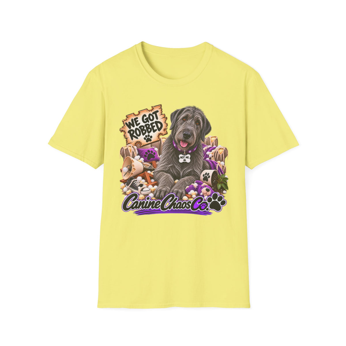 Dog Rescue T-Shirt — "We Got Robbed" Canine Chaos Co. Graphic Tee