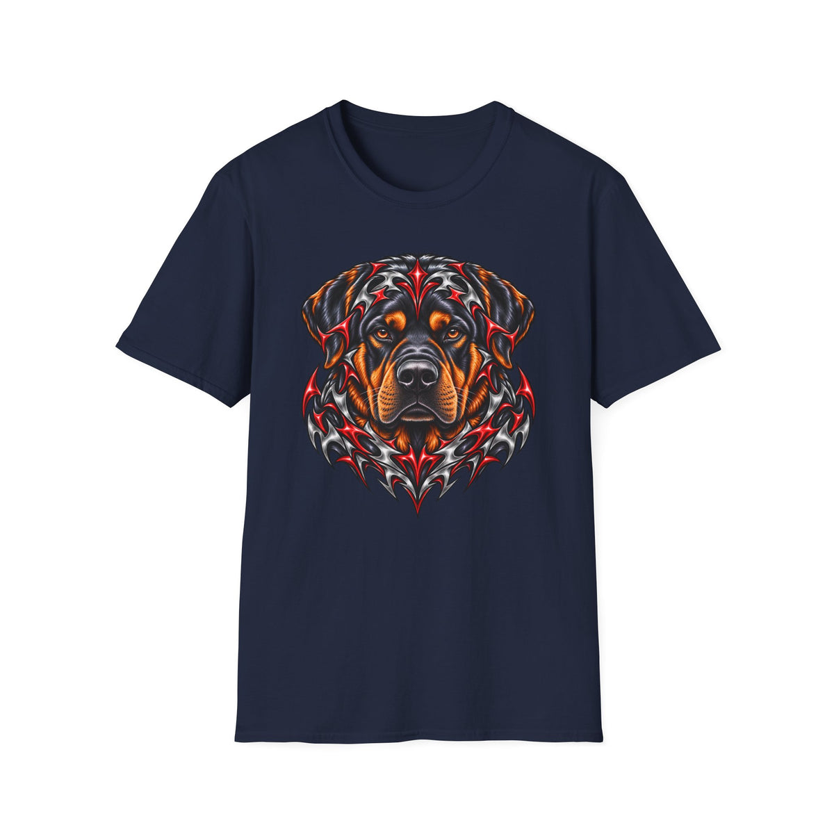 Rottweiler Tribal Art T-Shirt - Colorful Guardian Dog Graphic Tee