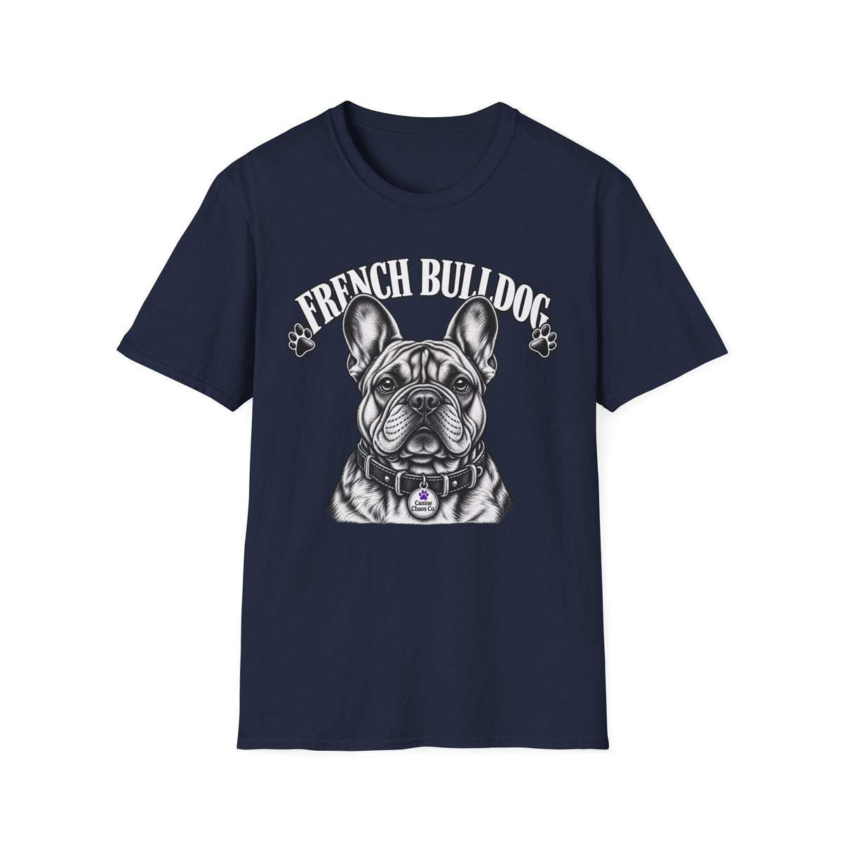 French Bulldogs Graphic T-Shirt — Vintage Black & White Frenchie Design