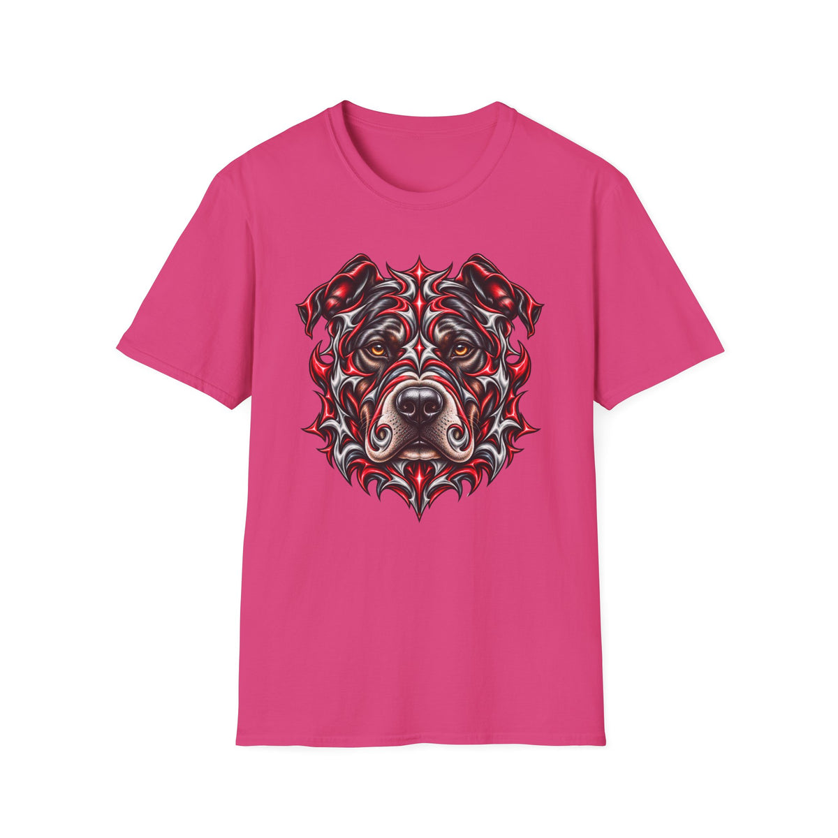 Tribal Red & Black Dog Face T-Shirt