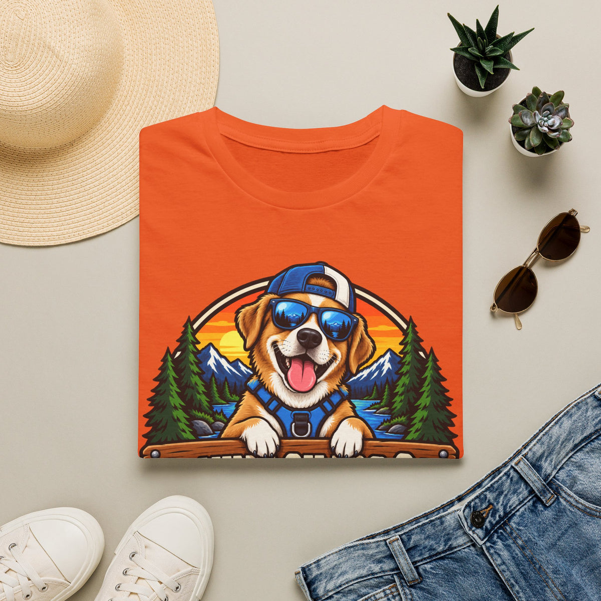 Dog Adventure T-Shirt — "Canine Chaos Co." Cute Hiking Pup Graphic