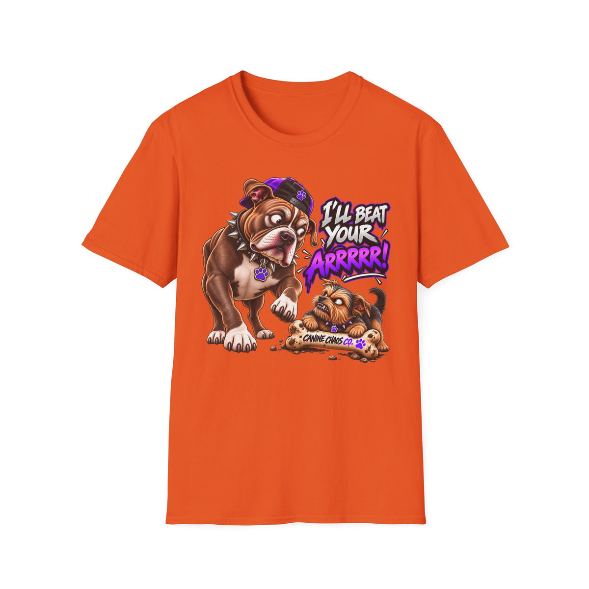 Bulldog Comics T‑Shirt – "I'll Beat Your Arrrr!" Funny Cartoon Dog Tee