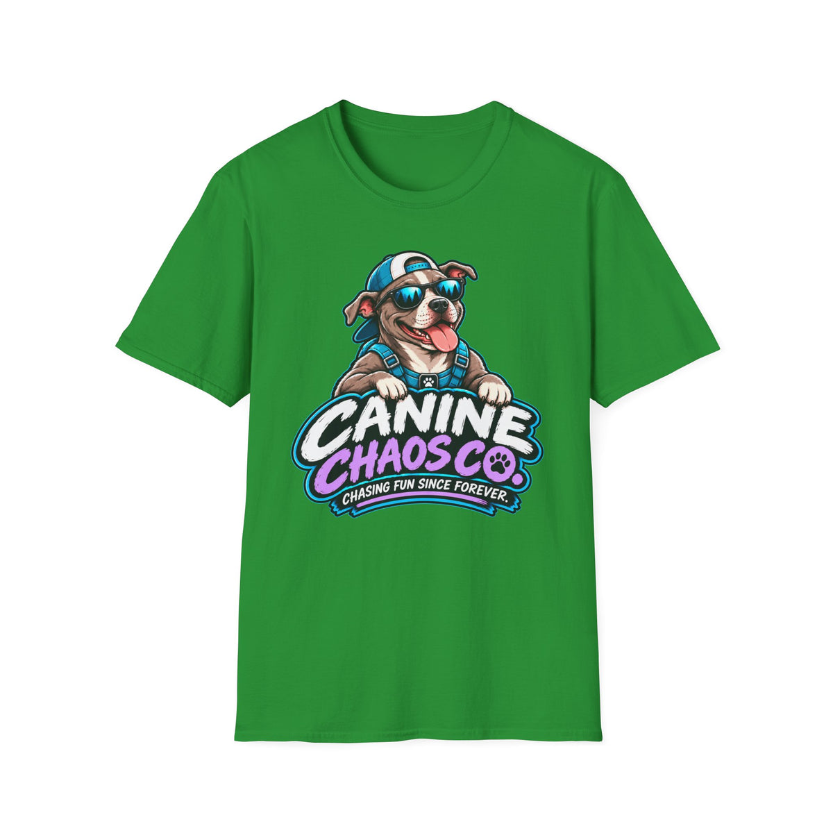 Canine Chaos Co. Dog Logo T-Shirt — "Chasing Fun Since Forever"